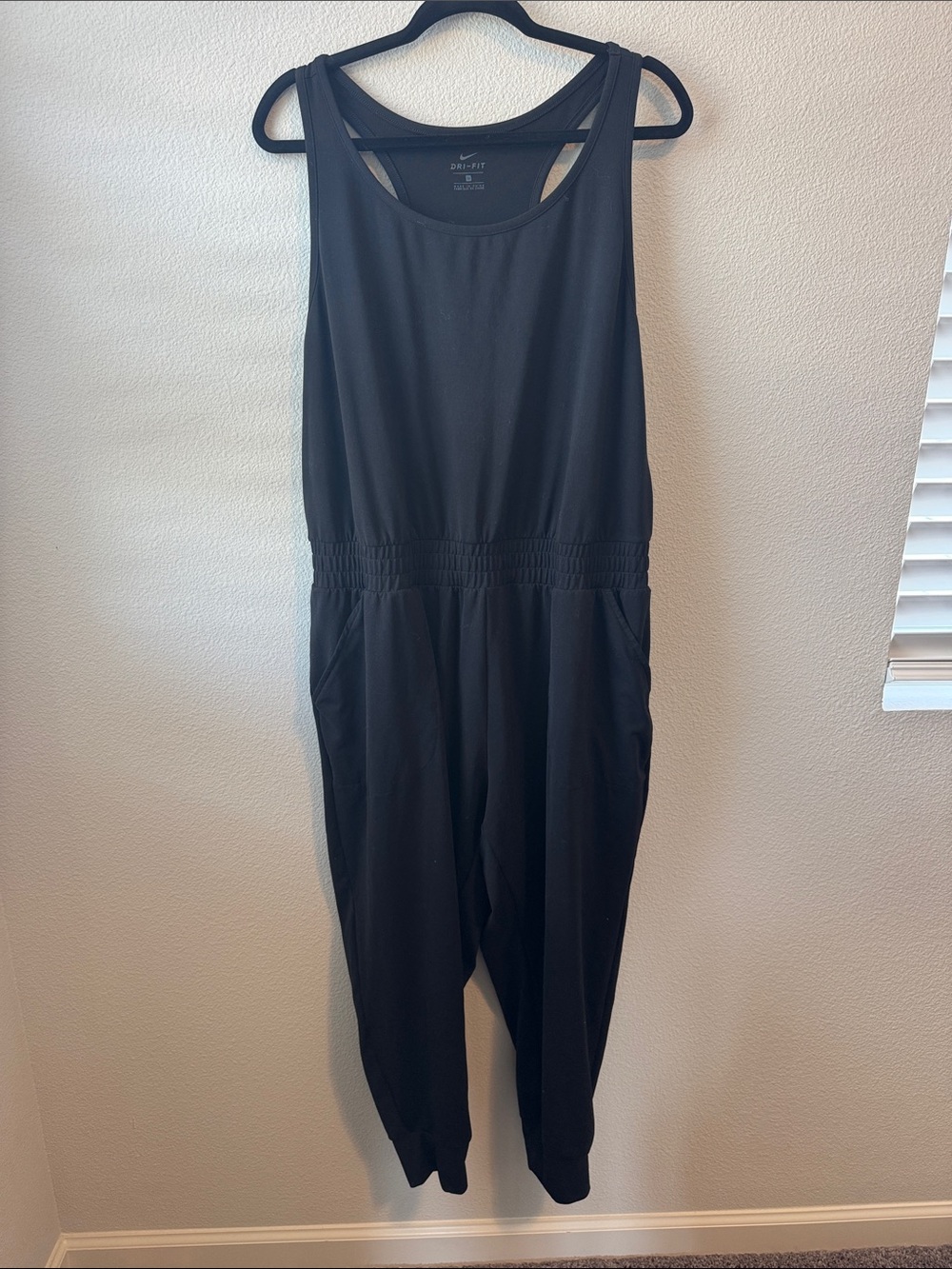 Nike Black Sleeveless Relaxed-Fit Jumpsuit